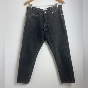 CASASOLA  IT42 or US6/8 100% Cotton Washed Black High Rise Straight Leg Jeans